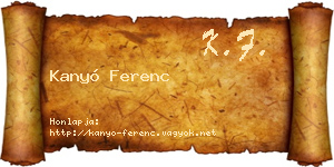 Kanyó Ferenc névjegykártya